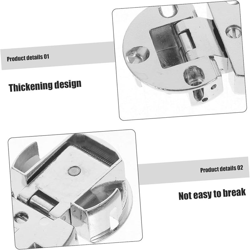 Veemoon Zinc Alloy Half Round Hinge Set of 2 Silver Finish for Tables Cabinets Durable Easy Installation - Image 2